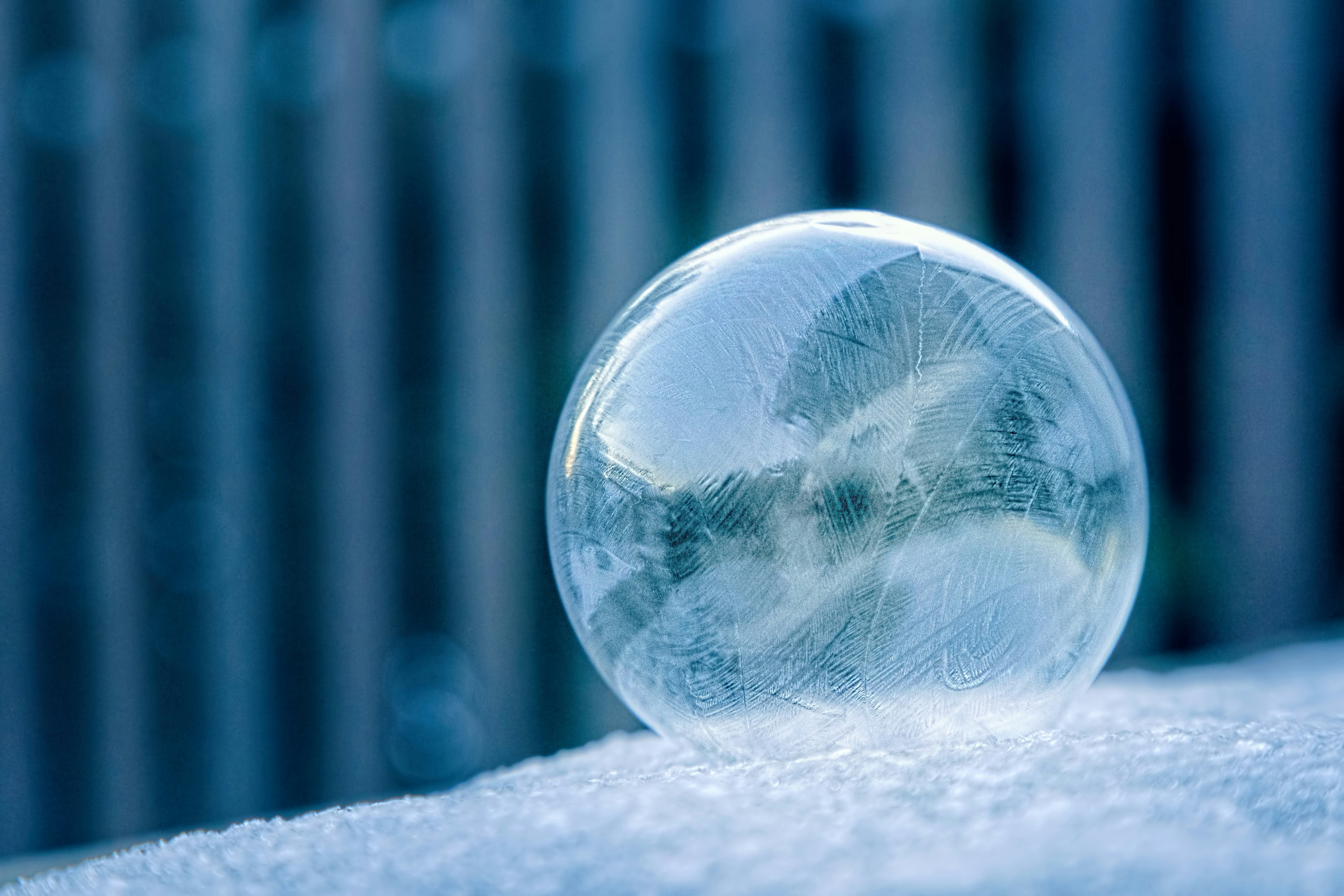 photo of clear glass ball